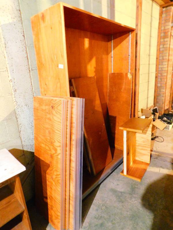 lot 160 image: WOOD SHELVING UNIT