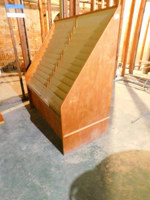 lot 161 image: WOOD DISPLAY RACK