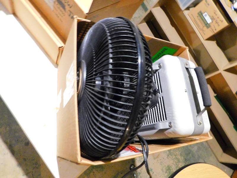 lot 163 image: DESK FAN AND MILK HOUSE HEATER