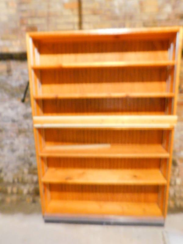 lot 174 image: WOOD SHELVING UNIT