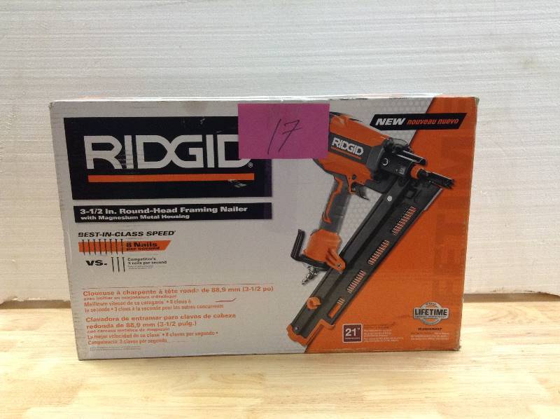Ridgid 21 Degree 3-12 in. Round-Head Framing Nailer not used