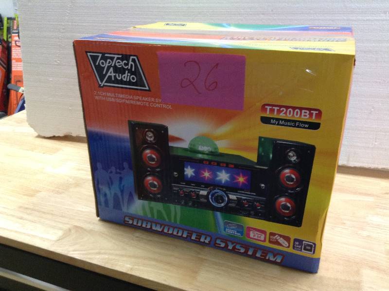Top Tech Audio Subwoofer System Model TT200BT New