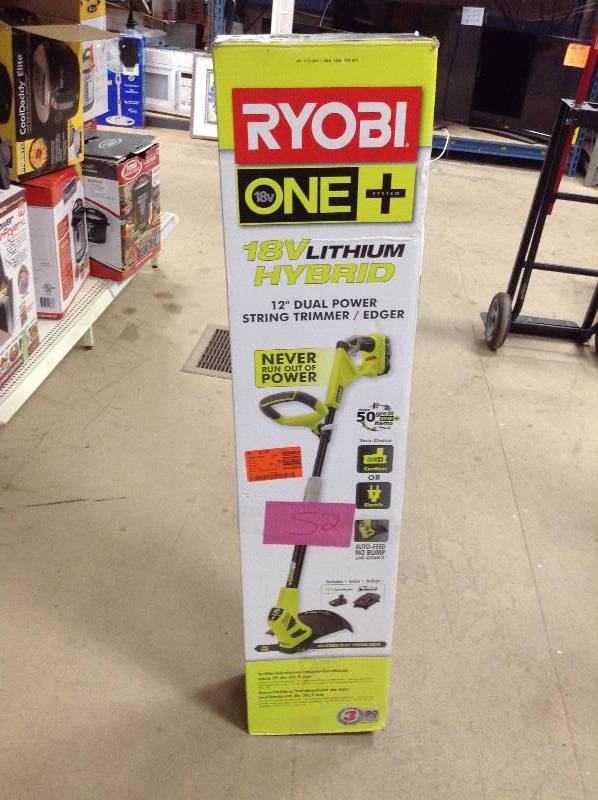Ryobi 18V Lithium Hybrid 12 Dual Power String Trimmer Edger never used