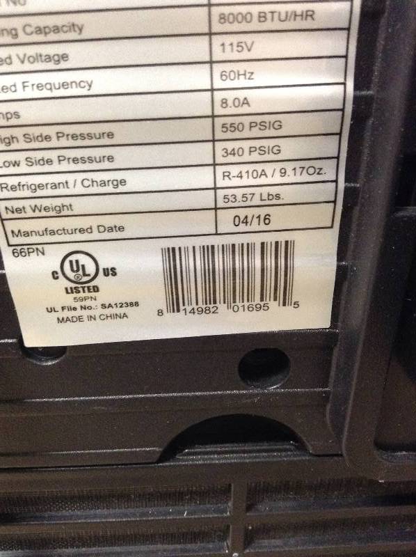 Kenmore 8K Portable Air Conditioner - display model missing hose and remote works like new