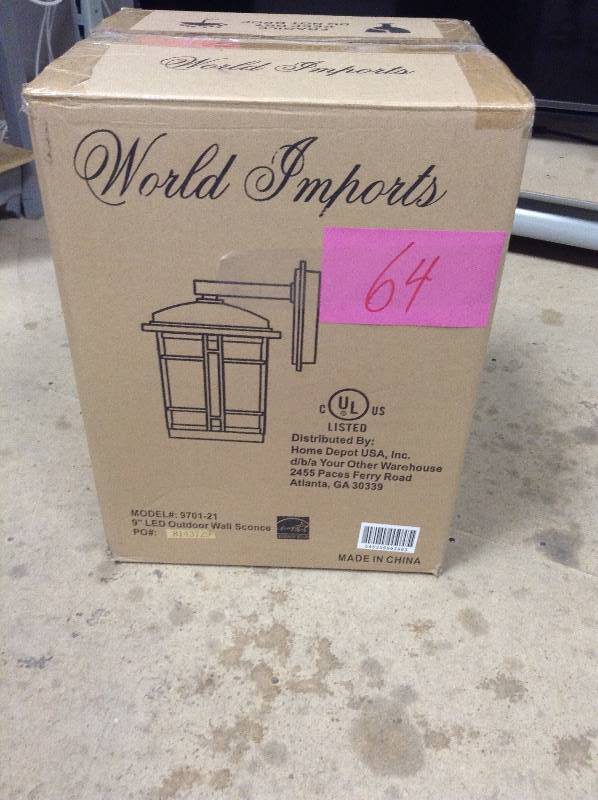 World Imports Wall Mounted 9 in. Burnished Bronze Outdoor LED Wall Sconce  New
