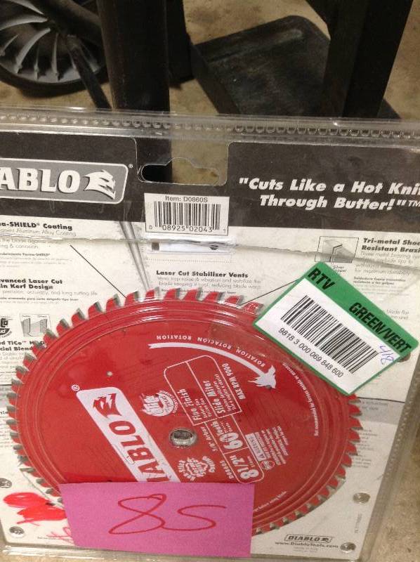 Diablo 812 in. 60 Tooth Fine Finish Saw Blade D0860S