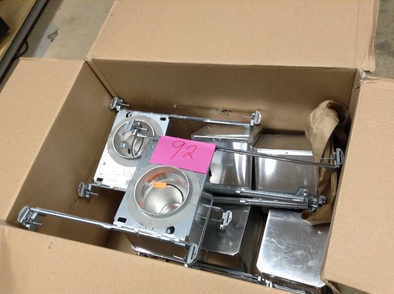 Lot of 7 not used 4 in. Aluminum Recessed Lighting LED T24 New Construction IC Air-Tite Housing