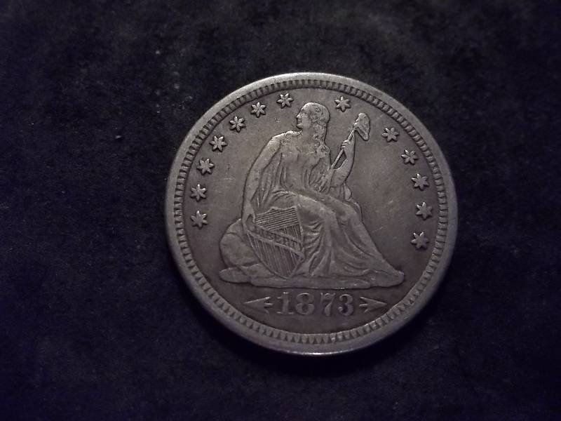 1873 S Seated Liberty Quarter Rare Piece (In XF-AU $400-$550)