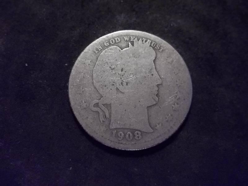 1908  Barber Quarter