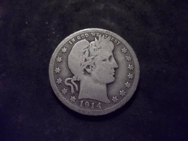 1914 D  Barber Quarter Better Grade Good Detail