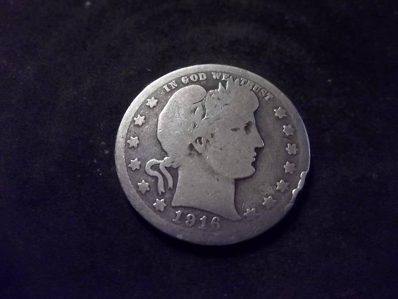 1916 D Barber Quarter Lightly Polished
