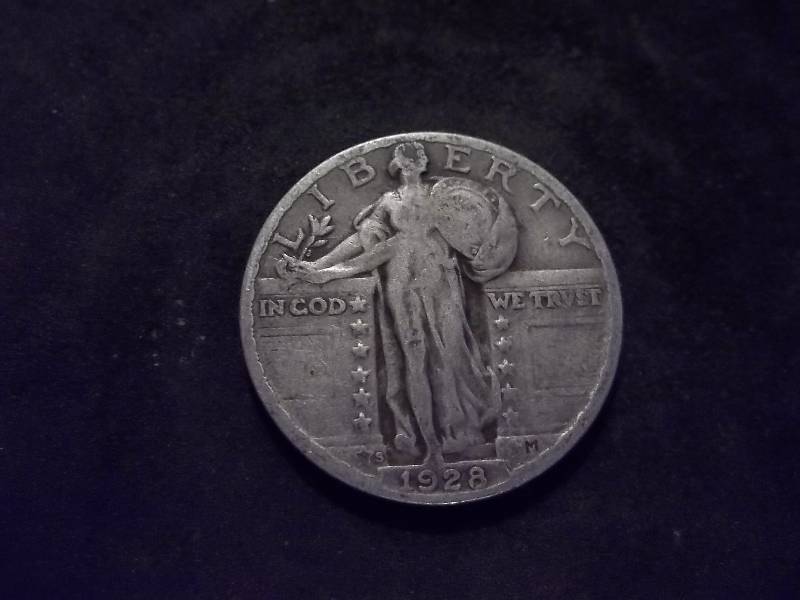 1928 S Standing Liberty Quarter Strong Date
