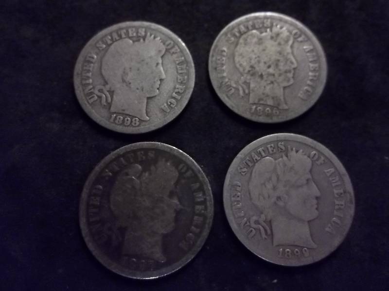 1996, 1997, 1998, 1999 Barber Dimes