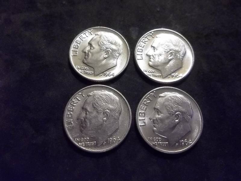 4-1964 D Roosevelt Dimes All MS