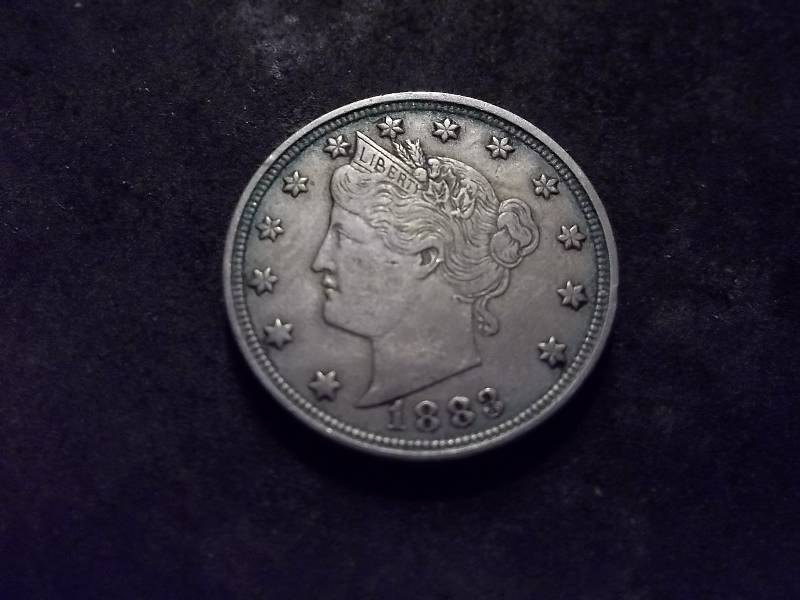 1883 V-Nickel With No Cents In High AU Condition
