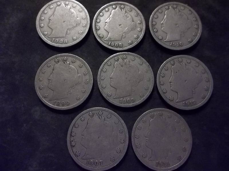 1899, 1906-1912 V-Nickels