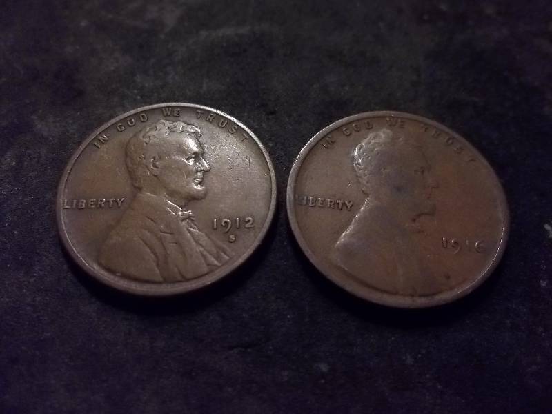 1912 S, 1916 Lincoln Cents