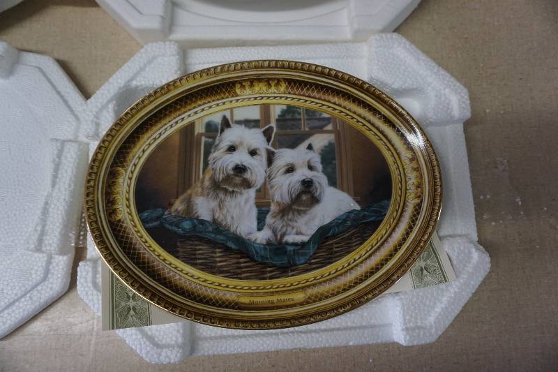 lot 53 image: Set of 3 - The Franklin Mint Heirloom Collection Western Highland Terrier Ceramic Plates