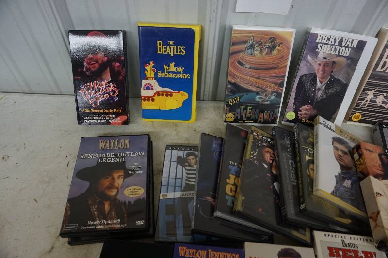 lot 120 image: Large Lot of Music VHS Tapes and DVDs With Assorted Artists