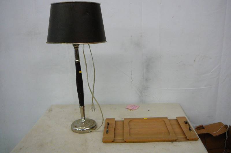 Lamp & Wooden Wine Tray