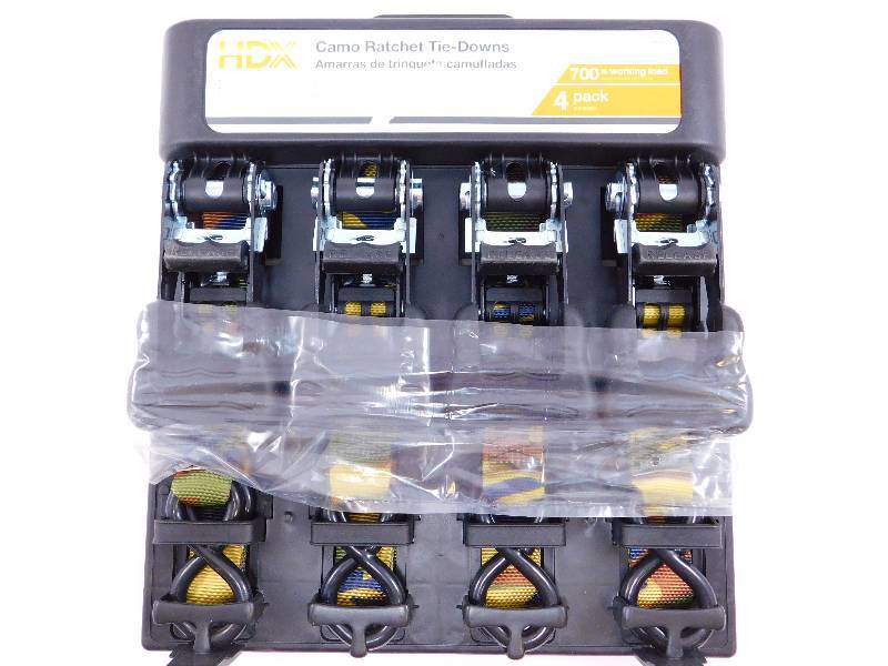 lot 3 image: New 4 Pack - 1  x 16 Camo Ratchet Tie-Downs
