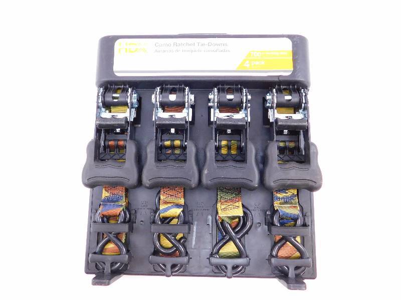 lot 4 image: New 4 Pack - 1  x 16 Camo Ratchet Tie-Down