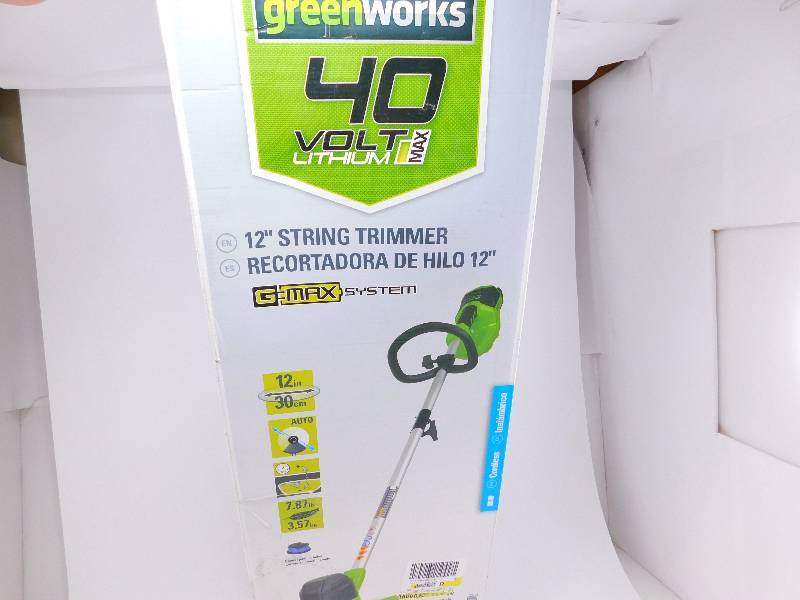 lot 9 image: GMAX DigiPro Brushless 40-Volt Attachment Capable Electric Cordless String Trimmer with 4 Ah Battery and Charger