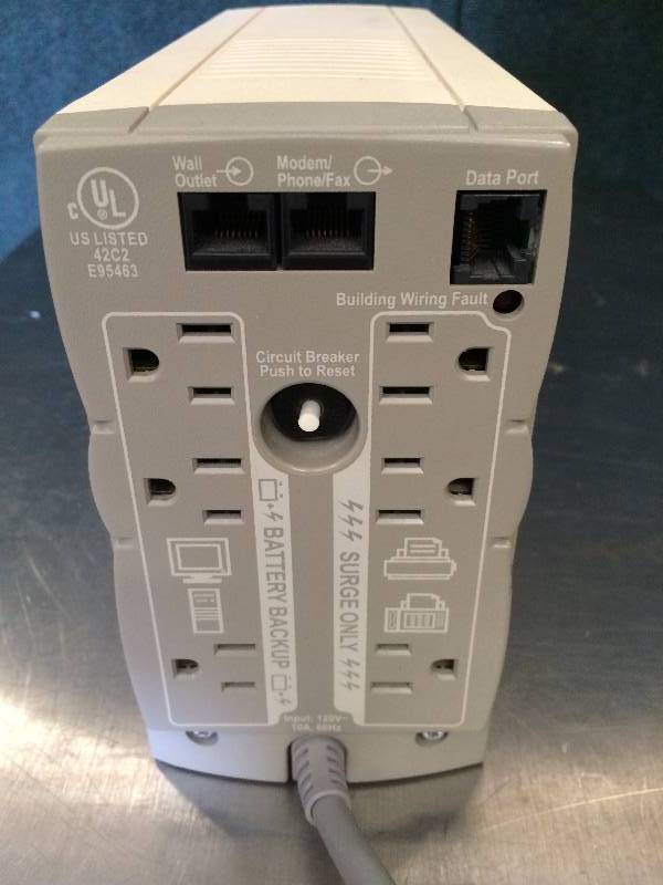 lot 1 image: Battery Backup - APC Back-UPS 350 Battery & Surge Protector for Electronics Computers Back-Up Power Shortage Protection  Preparation Crisis Emergency Situation Energy Outage Storm Bad Weather Tornado Flood-Manufactured by APC-- Excellent Condition