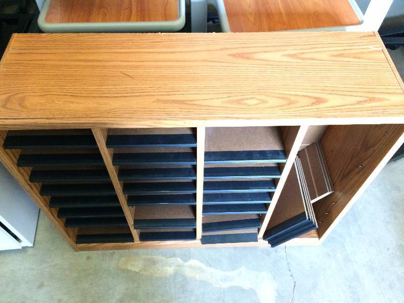 lot 26 image: Heavy-Duty Desk Counter Top Wood Grain Organizer Separator Filing Cabinet - Manage Papers Orders Files Part Organization Medical Home Office Shop Small Business Supplies Equipment - super Condition