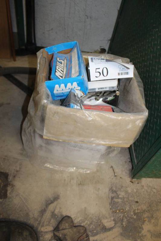 lot 50 image: Polebarn White 2-12in. Screws, 6D Galvanized Box Nails