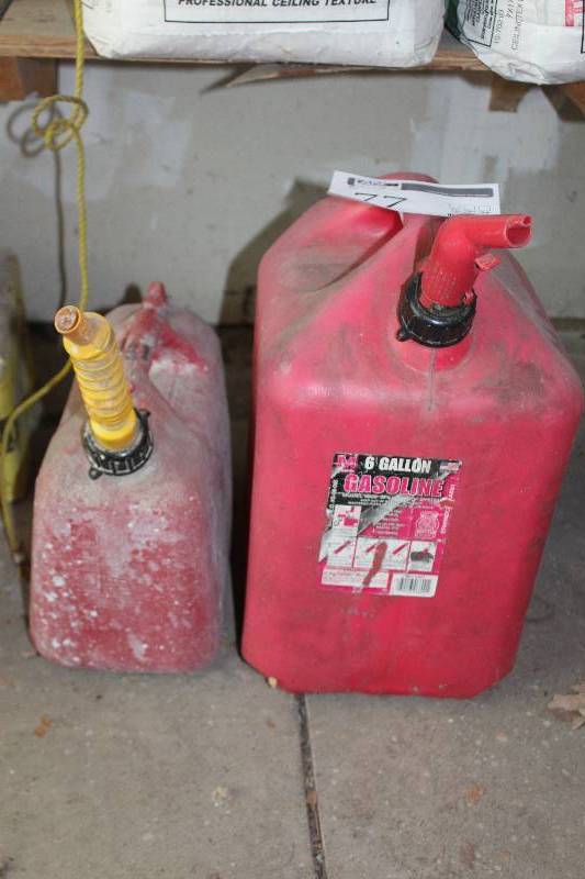 lot 77 image: Lot of (2) Plastic Gas Cans