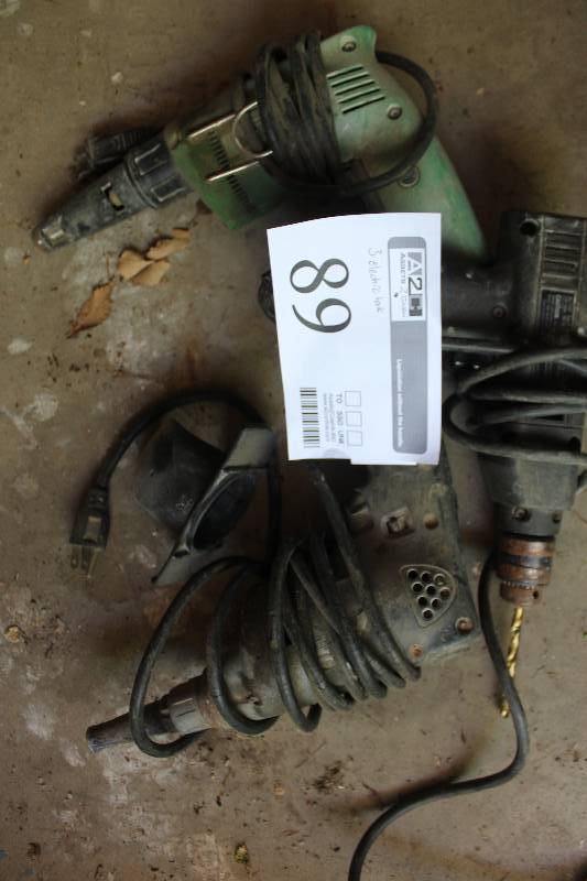 lot 89 image: Lot of (3) Electric Power Tools Includes Drill, Nailer