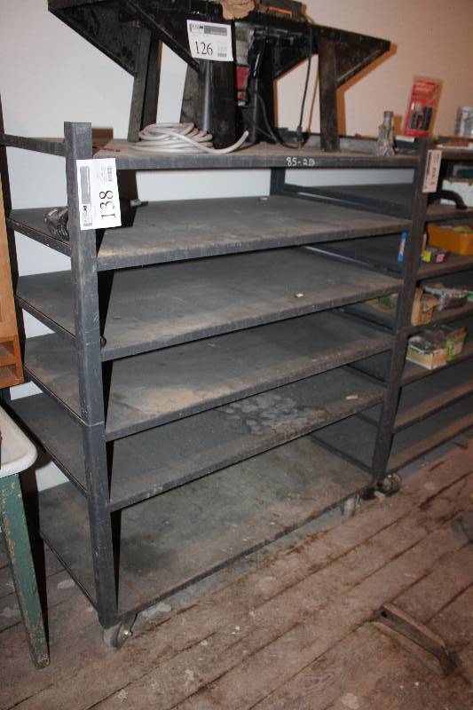 lot 138 image: Rolling 6-Shelf Metal Cart