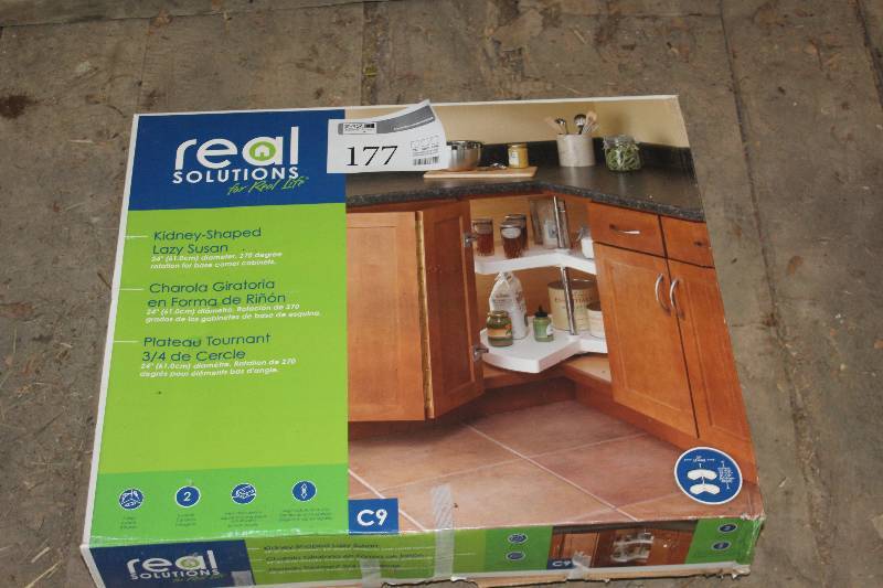 lot 177 image: Real Solutions Kidney Shaped 2-Tier Lazy Susan