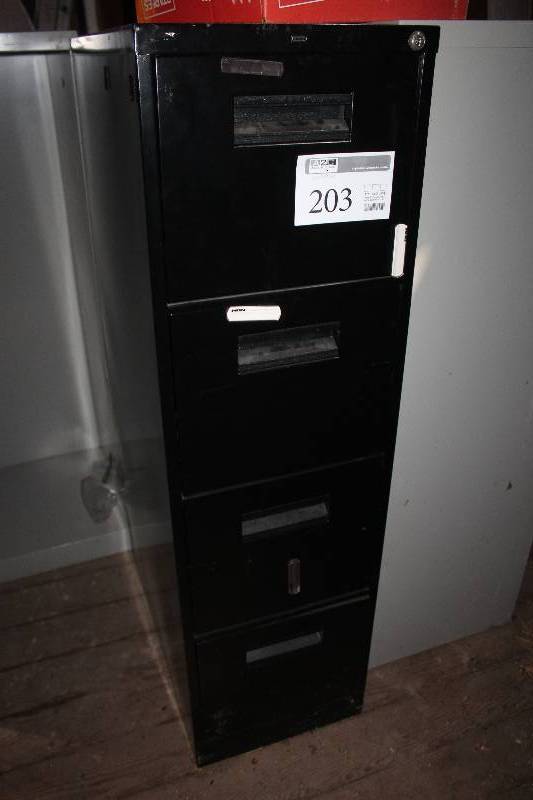 lot 203 image: Hon 4-Drawer Metal File Cabinet