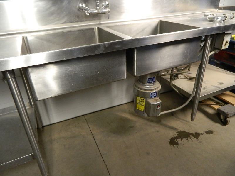 LARGE Double Stainless Prep Sink with Garbage Disposal. | Restaurant ...