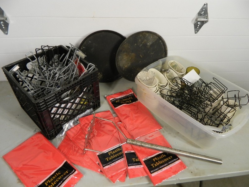 lot 101 image: Large Masher Tool, Trays, Hooks, Etc