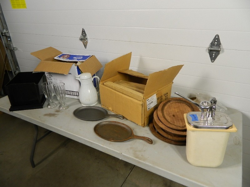 lot 112 image: Cast Iron Plates, Malt Glasses, and More