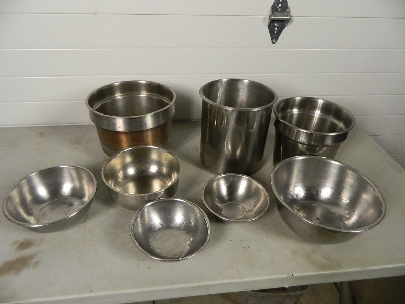 lot 126 image: Stainless Inserts, Mixing Bowls, Etc