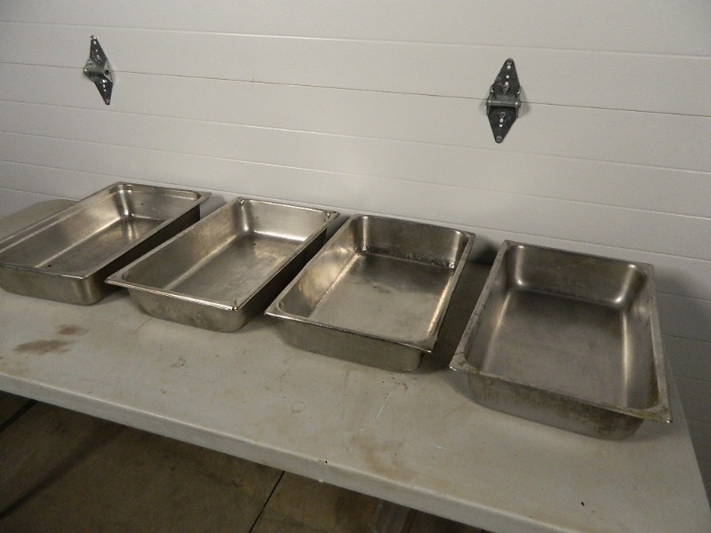 lot 135 image: 4 Large Stainless Steel Inserts