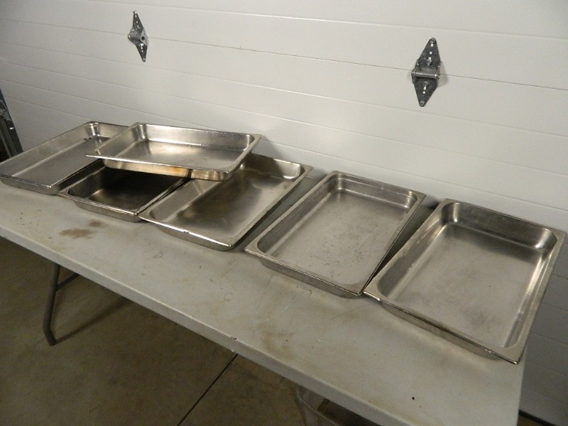 lot 136 image: 6 Large Stainless Steel Inserts