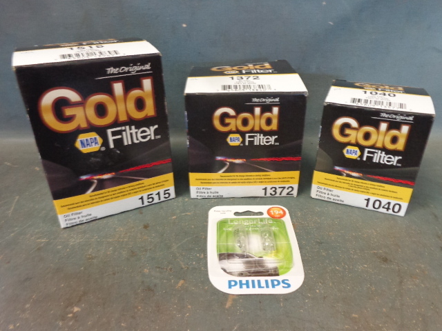 Gold Napa Filters and Phillips Bulbs