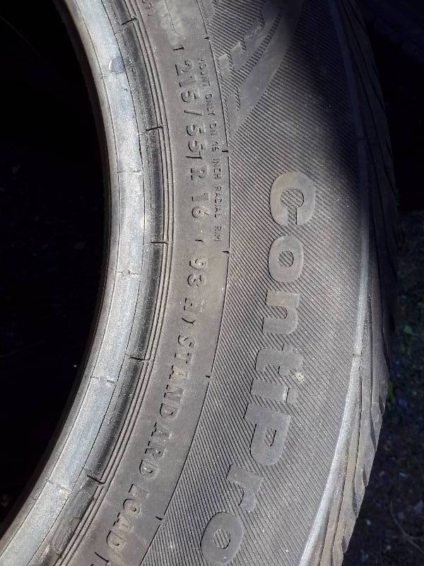 lot 19B image: CONTIPRO, 3 Tires.  21555R16 93H Standard Load