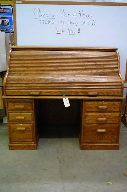 Oak Roll Top Desk