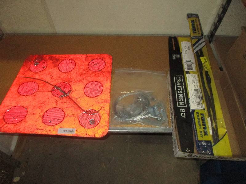 lot 68 image: misc stuff - garage door lock kit - sign - 20 chain saw blade