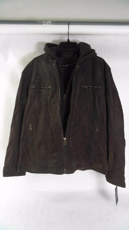 Rivet Mens Suede Hooded Cycle Dark Brown Jacket - XXL