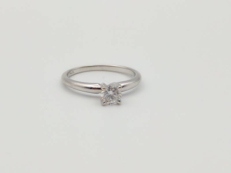 14k White Gold Round Diamond Solitaire 1.71 G