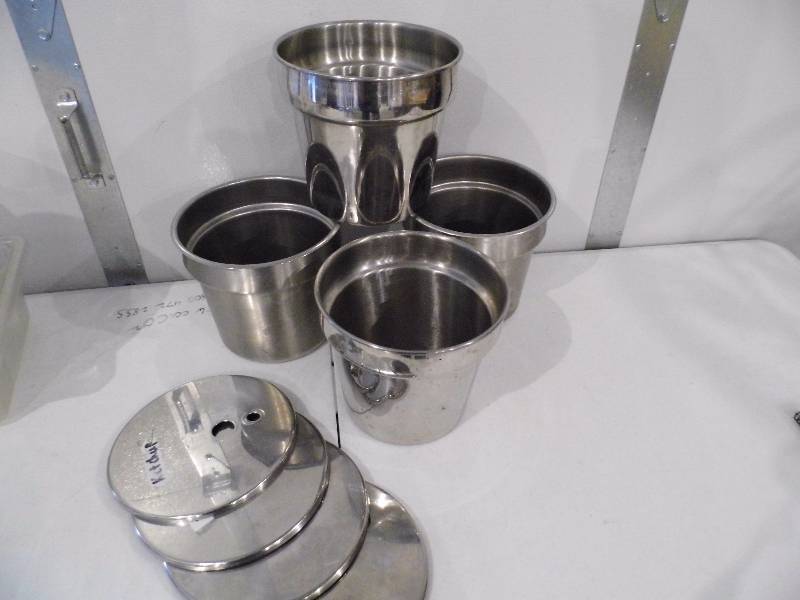 Lot of 5 Stainless Steel Steam Table Inserts wLid