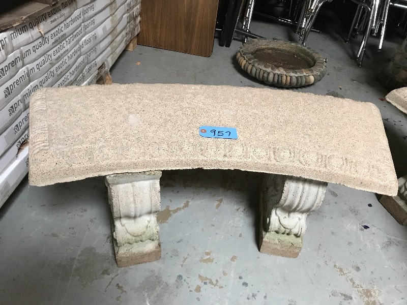 Concrete garden bench