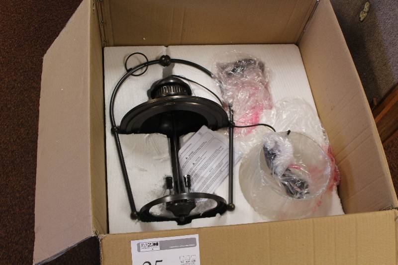 lot 25 image: Hanging 2-Bulb Outdoor Lighting Kit
